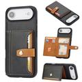 iPhone Air Retro Style Case with Wallet - Black