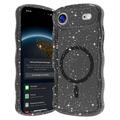 iPhone 17 Air Wave-Edge Laser Glitter MagSafe Case - Translucent Black
