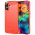 iPhone 17 Brushed TPU Case - Carbon Fiber - Red