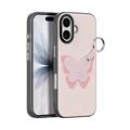 iPhone 17 Dux Ducis Luvy Case with Finger Ring/Hand Strap - Light Pink / Butterfly