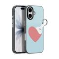 iPhone 17 Dux Ducis Luvy Case with Finger Ring/Hand Strap - Sky Blue / Heart