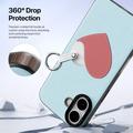 iPhone 17 Dux Ducis Luvy Case with Finger Ring/Hand Strap - Sky Blue / Heart