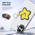 iPhone 17 Dux Ducis Luvy Case with Finger Ring/Hand Strap - White / Star