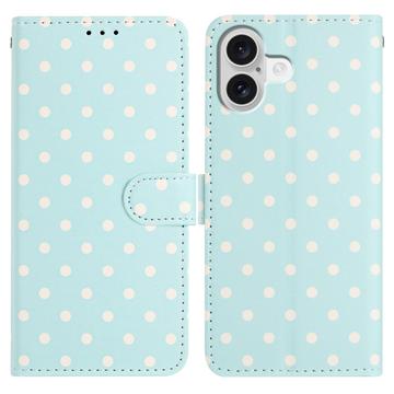 iPhone 17 Polka Dot Pattern Wallet Case - Blue