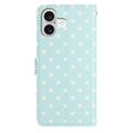 iPhone 17 Polka Dot Pattern Wallet Case - Blue