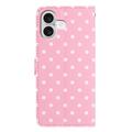 iPhone 17 Polka Dot Pattern Wallet Case - Pink