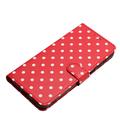 iPhone 17 Polka Dot Pattern Wallet Case - Red