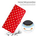 iPhone 17 Polka Dot Pattern Wallet Case - Red