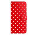 iPhone 17 Polka Dot Pattern Wallet Case - Red