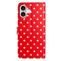 iPhone 17 Polka Dot Pattern Wallet Case - Red
