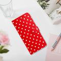 iPhone 17 Polka Dot Pattern Wallet Case - Red