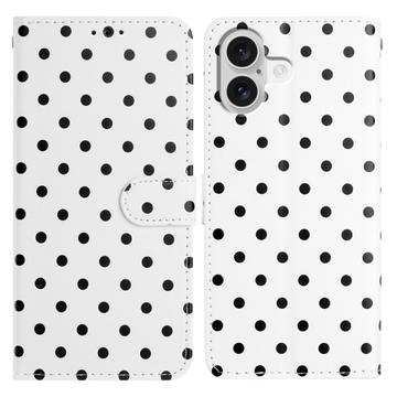 iPhone 17 Polka Dot Pattern Wallet Case - White