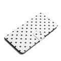 iPhone 17 Polka Dot Pattern Wallet Case - White