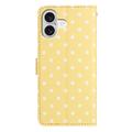 iPhone 17 Polka Dot Pattern Wallet Case - Yellow