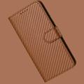 iPhone 17 Premium Wallet Case with Strap - Carbon Fiber Texture - Carbon Coffee