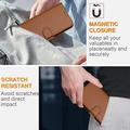 iPhone 17 Premium Wallet Case with Strap - Carbon Fiber Texture - Carbon Coffee