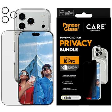 iPhone 17 Pro/18 Pro PanzerGlass Care Flagship 3-in-1 Privacy Bundle - Clear
