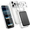 iPhone 17 Pro 4-in-1 MagSafe Protection Set with Card Holder - Clear / Black