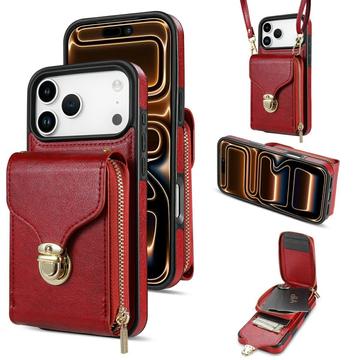 iPhone 17 Pro All-in-One Case with Wallet / Strap - Red