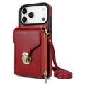 iPhone 17 Pro/18 Pro All-in-One Case with Wallet & Strap - Red