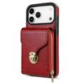 iPhone 17 Pro/18 Pro All-in-One Case with Wallet & Strap - Red