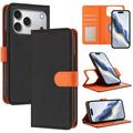 iPhone 17 Pro Detachable Wallet Case with MagSafe, RFID Protection & Hand Strap - Black / Orange