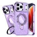 iPhone 17 Pro Glitter Hybrid Case with Kickstand - MagSafe Compatible - Purple