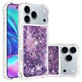 iPhone 17 Pro/18 Pro Glitter Quicksand TPU Case - Purple Hearts