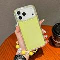 iPhone 17 Pro/18 Pro Glitter Shockproof Hybrid Case with Wrist Strap - Yellow