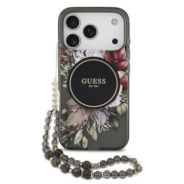 iPhone 17 Pro Guess IML Flowers Case with Pearl Strap