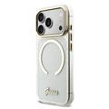 iPhone 17 Pro Guess IML Glitter Script Strap Case - MagSafe Compatible - Transparent