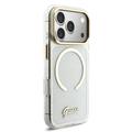 iPhone 17 Pro Guess IML Glitter Script Strap Case - MagSafe Compatible - Transparent