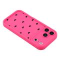 iPhone 17 Pro Heart Pattern Shockproof TPU Case with Raised Edges - Hot Pink