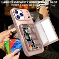 iPhone 17 Pro Hybrid Case with Hidden Mirror & Card Slot - Pink
