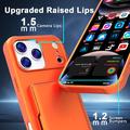 iPhone 17 Pro Hybrid Case with Hidden Mirror & Card Slot - Orange