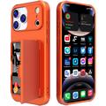 iPhone 17 Pro Hybrid Case with Hidden Mirror & Card Slot - Orange