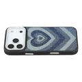 iPhone 17 Pro Jaucase Heart Pattern Magnetic Hybrid Case - Black