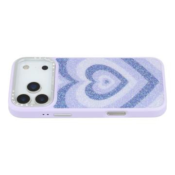 iPhone 17 Pro Jaucase Heart Pattern Magnetic Hybrid Case - Purple