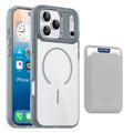 iPhone 17 Pro MagSafe Case with Card Holder - Grey / Transparent
