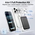 iPhone 17 Pro Max 4-in-1 MagSafe Protection Set with Card Holder - Clear / Black