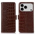 iPhone 17 Pro Max Crocodile Series Wallet Leather Case with RFID