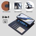 iPhone 17 Pro Max Detachable Wallet Case with MagSafe, RFID Protection & Hand Strap - Brown / Blue