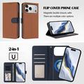 iPhone 17 Pro Max Detachable Wallet Case with MagSafe, RFID Protection & Hand Strap - Brown / Blue