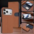iPhone 17 Pro Max Detachable Wallet Case with MagSafe, RFID Protection & Hand Strap - Brown / Blue