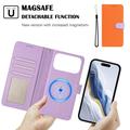 iPhone 17 Pro Max Detachable Wallet Case with MagSafe, RFID Protection & Hand Strap - Orange / Purple