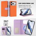 iPhone 17 Pro Max Detachable Wallet Case with MagSafe, RFID Protection & Hand Strap - Orange / Purple