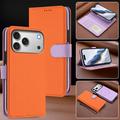 iPhone 17 Pro Max Detachable Wallet Case with MagSafe, RFID Protection & Hand Strap - Orange / Purple