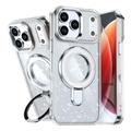iPhone 17 Pro Max Glitter Hybrid Case with Kickstand - MagSafe Compatible - Transparent
