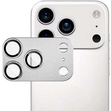 iPhone 17 Pro Max Imak Full Cover Metal and Tempered Glass Camera Lens Protector - Silver