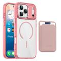 iPhone 17 Pro Max MagSafe Case with Card Holder - Pink / Transparent